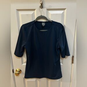 Worthington Blue Fitted Short Sleeve Top